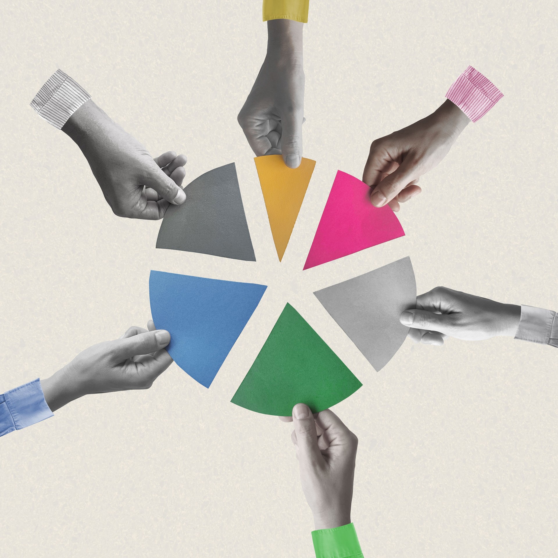 Hands and Pie Chart